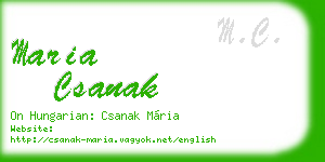 maria csanak business card